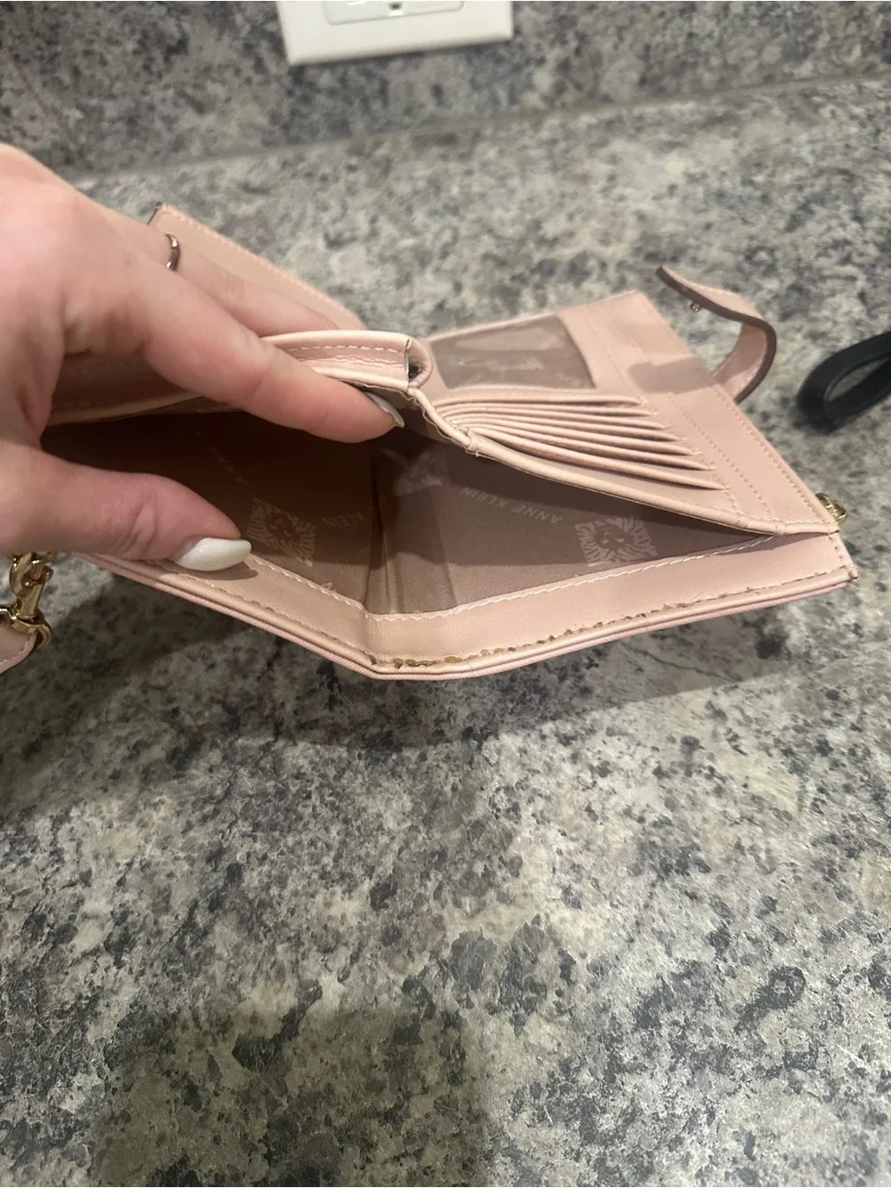 2 Anne Klein Zip Wristlet Wallet - Pink and Black